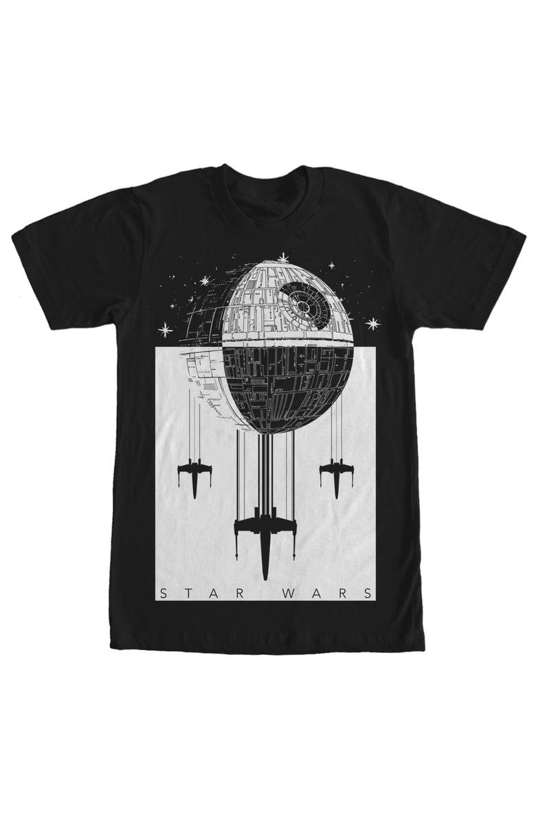 Star Wars Men's Star Wars Death Star Battle  Graphic T-Shirt, Main, color, Black