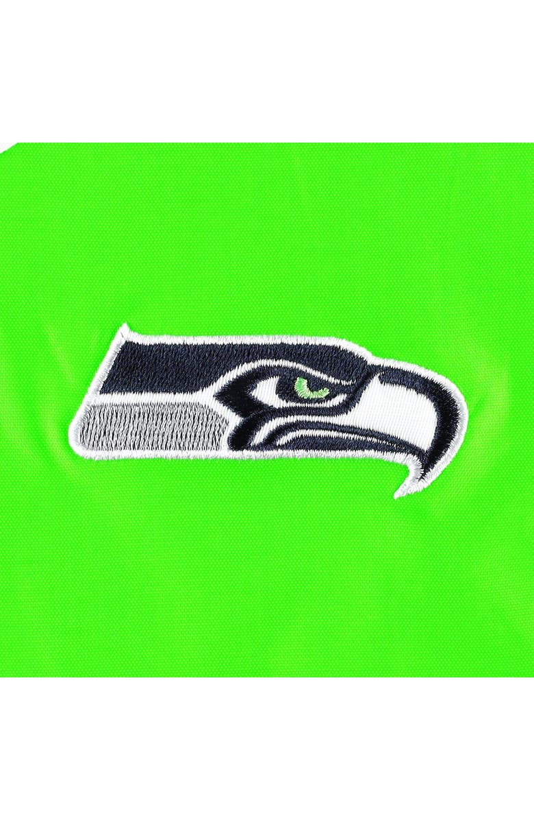 Tommy Hilfiger Women's Tommy Hilfiger White/Neon Green Seattle Seahawks Staci Half-Zip Hoodie Windbreaker Jacket, Alternate, color, White