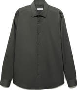 MANGO Stretch Button-Up Shirt