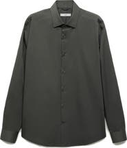 MANGO Stretch Button-Up Shirt