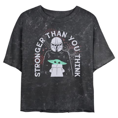 Junior's Star Wars The Mandalorian Stronger Than Fireworks  Graphic T-Shirt