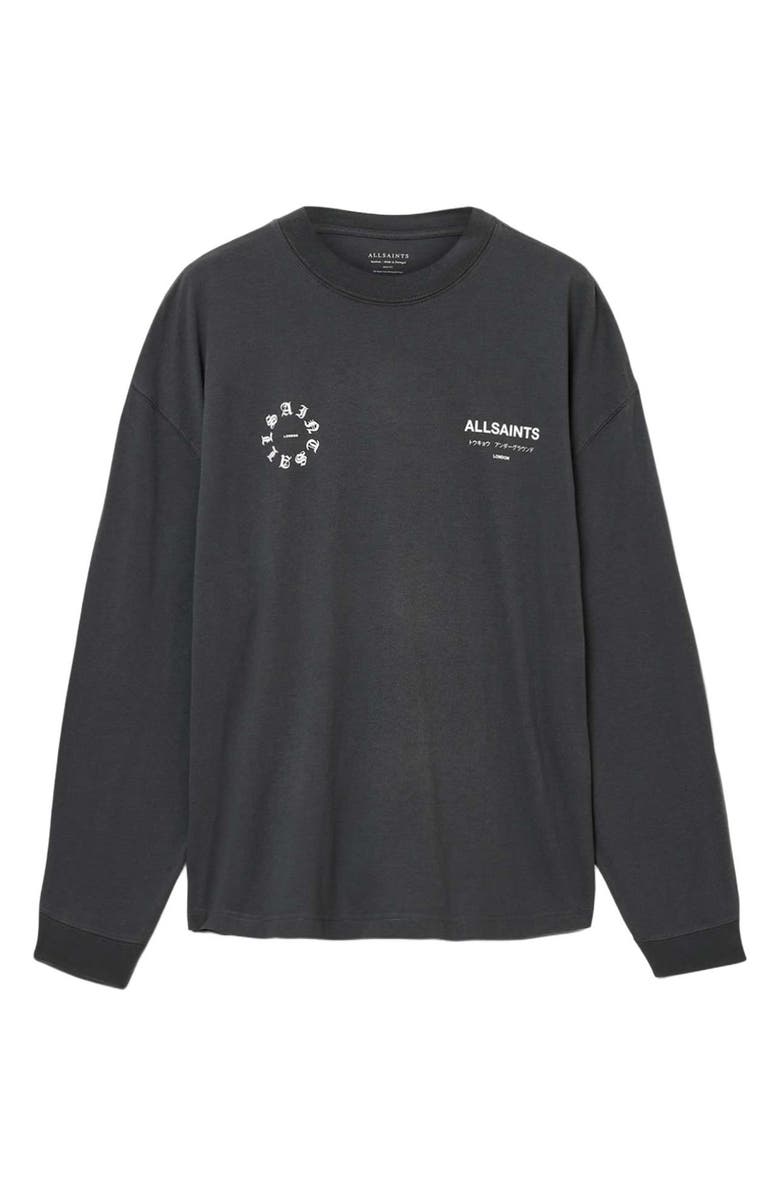 AllSaints Kindred Long Sleeve Graphic T-Shirt, Alternate, color, Washed Black