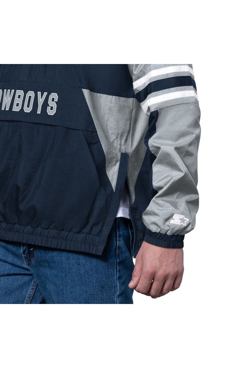 STARTER Men's Starter Navy Dallas Cowboys Prospect Half-Zip Pullover, Alternate, color, Navy