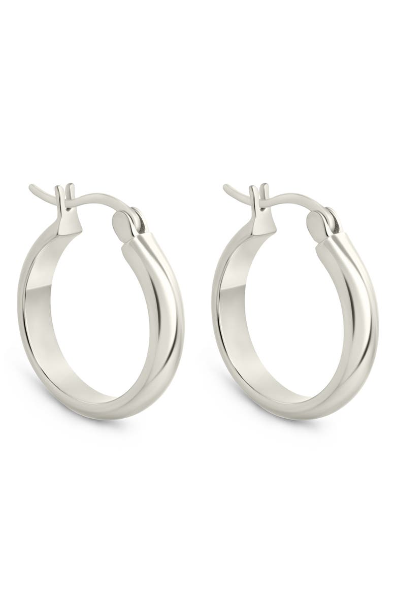 Sterling Forever Tabitha Polished Hoop Earrings, Main, color, Silver