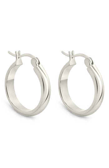 Sterling Forever Tabitha Polished Hoop Earrings In Silver