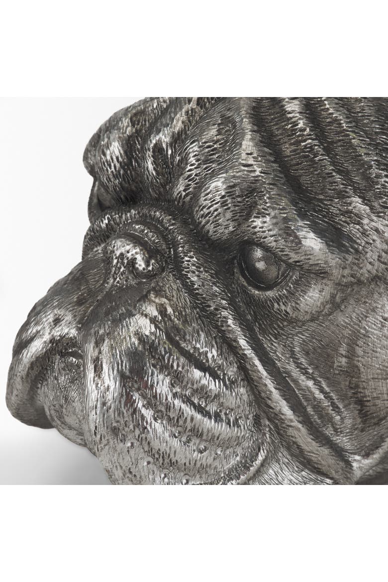 Bruno Set of 2 American Bulldog Bookends, Alternate, color, Metallic Silver
