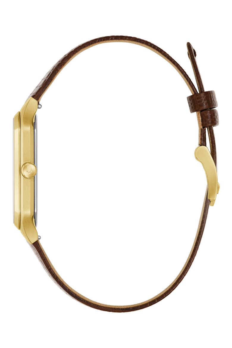 Tony Bennett We Are All Here Leather Strap Watch, 32mm, Alternate, color, GOLD-TONE