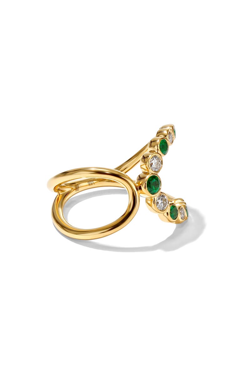 Bubbly Elegance Emerald & Diamond Ring, Alternate, color, EMERALD