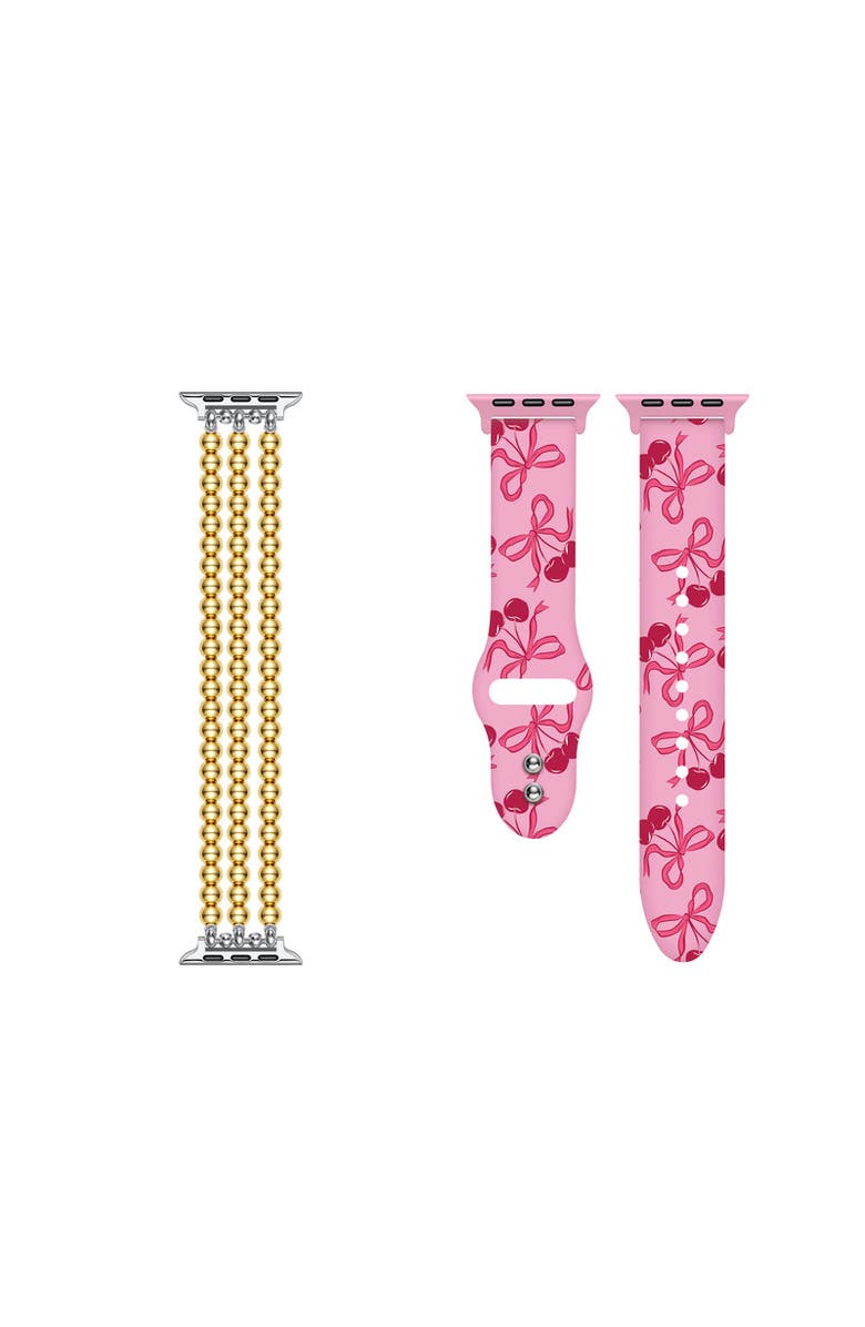 Posh Tech Nova and Cherry Silicone Bands For Apple Watch and Smartwatch, Alternate, color, Multicolor