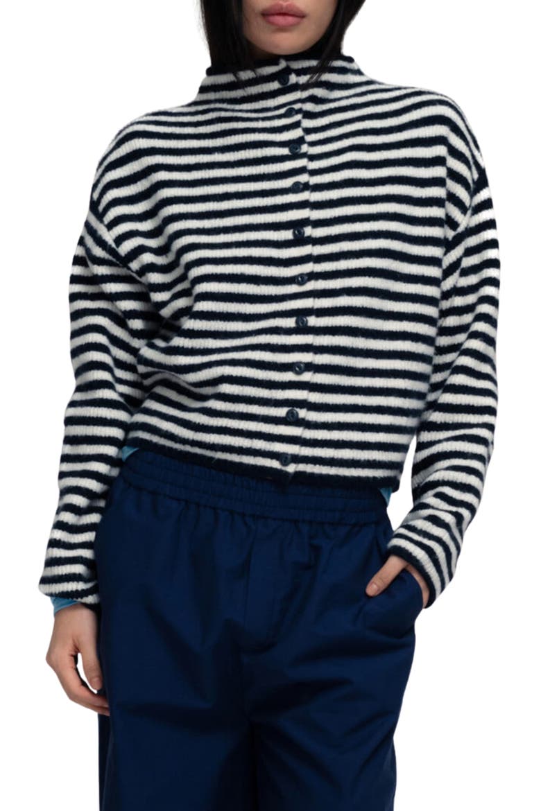 Siel Striped Cardigan, Main, color, NAVY AND WHITE