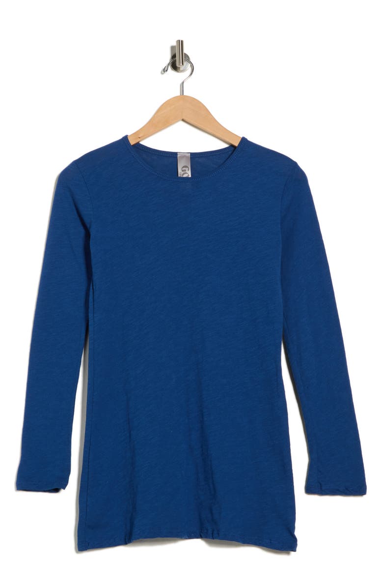 GO COUTURE Long Sleeve T-Shirt, Main, color, Lyons Blue Slub