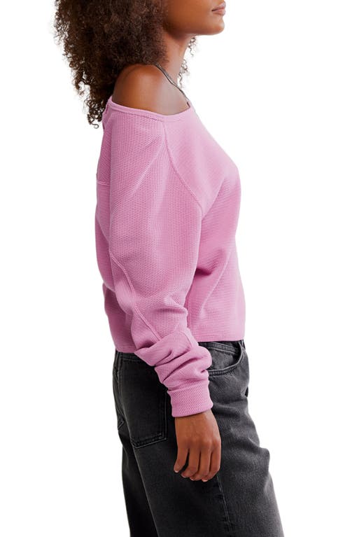 Free People Jess One-shoulder Thermal Top In Pink