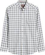 Johnston & Murphy Plaid Heathered Cotton Button-Up Shirt