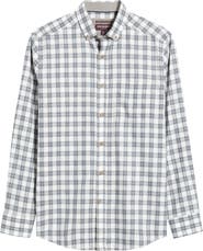 Johnston & Murphy Plaid Heathered Cotton Button-Up Shirt