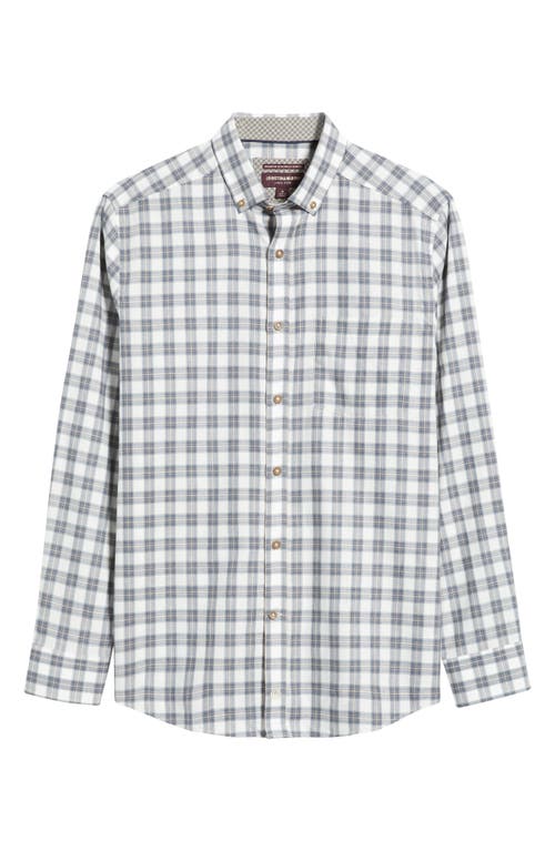 Johnston & Murphy Plaid Heathered Cotton Button-up Shirt In White