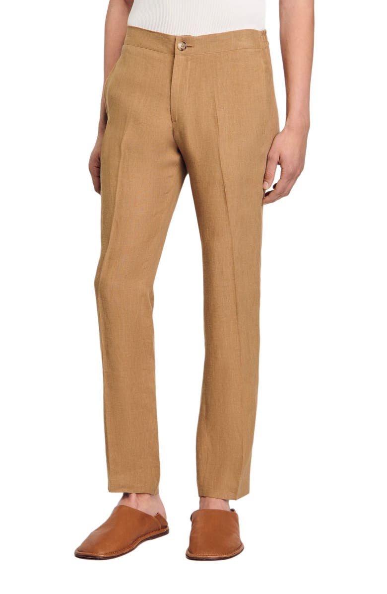 SANDRO Linen trousers, Alternate, color,
