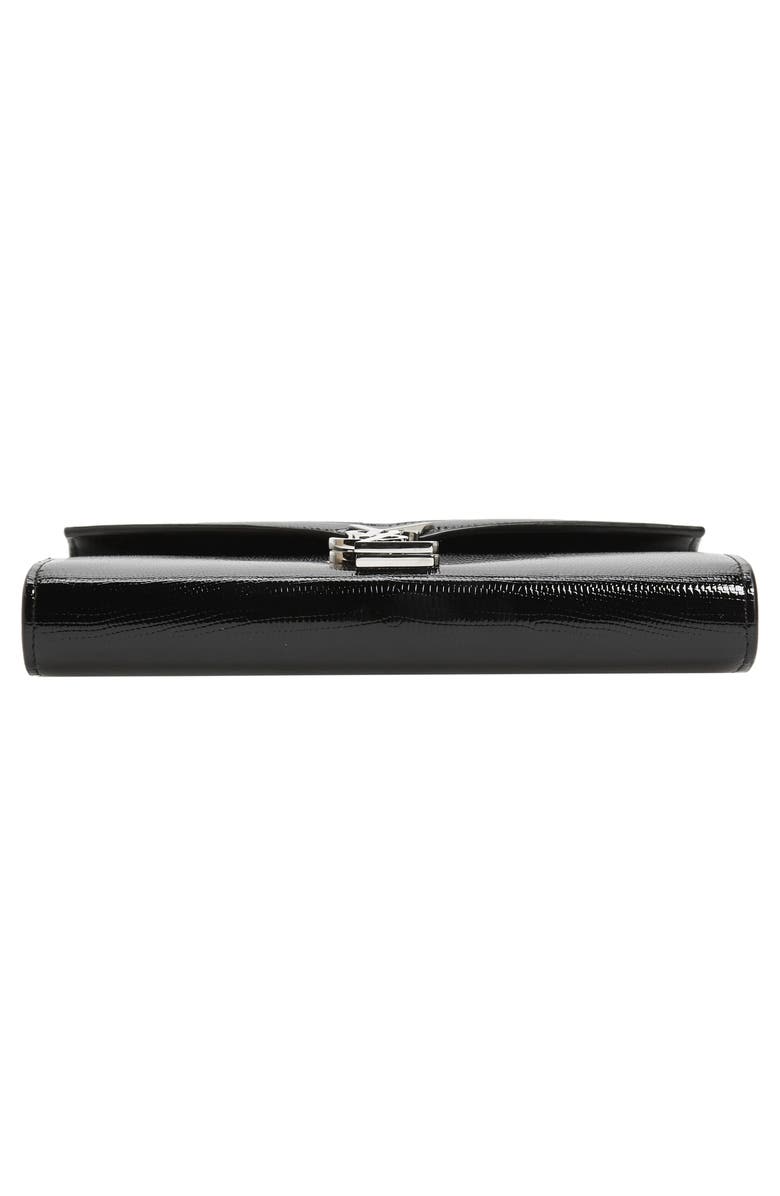 Saint Laurent Cassandra Reptile Embossed Calfskin Wallet on a Chain, Alternate, color,