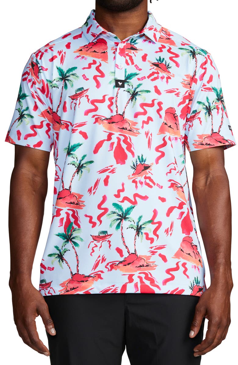 Bad Birdie Red Rocks Performance Golf Polo, Main, color, 