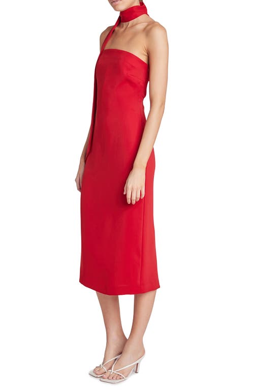 Endless Rose Choker Tie Sleeveless Midi Dress In Red
