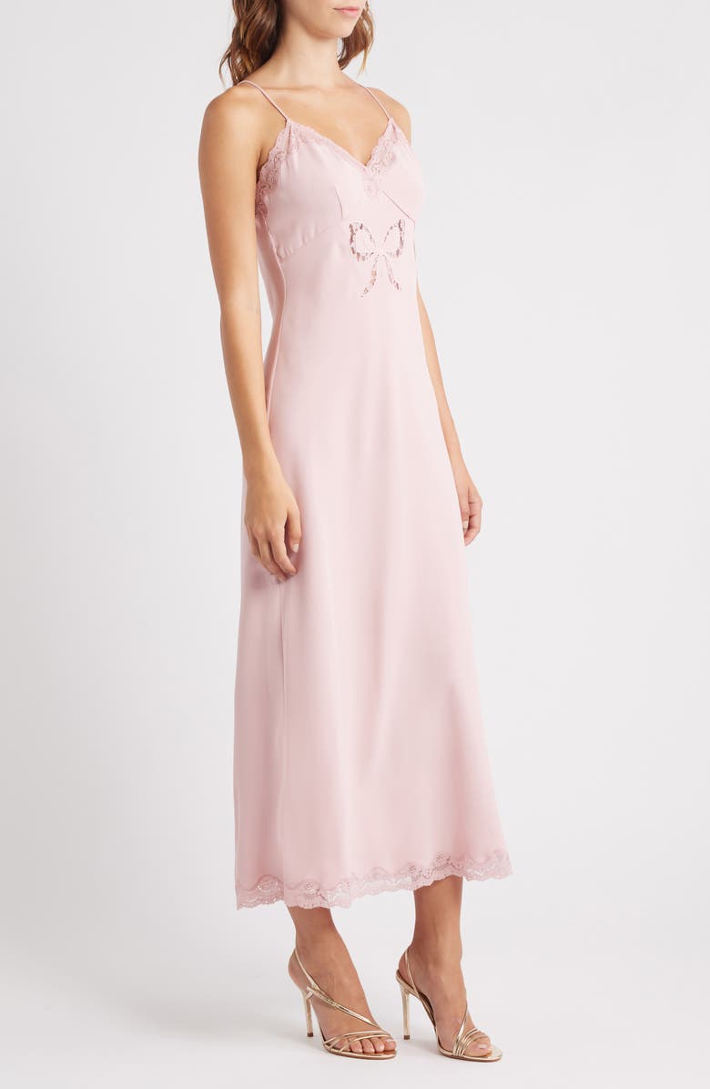 LoveShackFancy Manuela Lace Trim Slipdress, Alternate, color, Quartz Pink