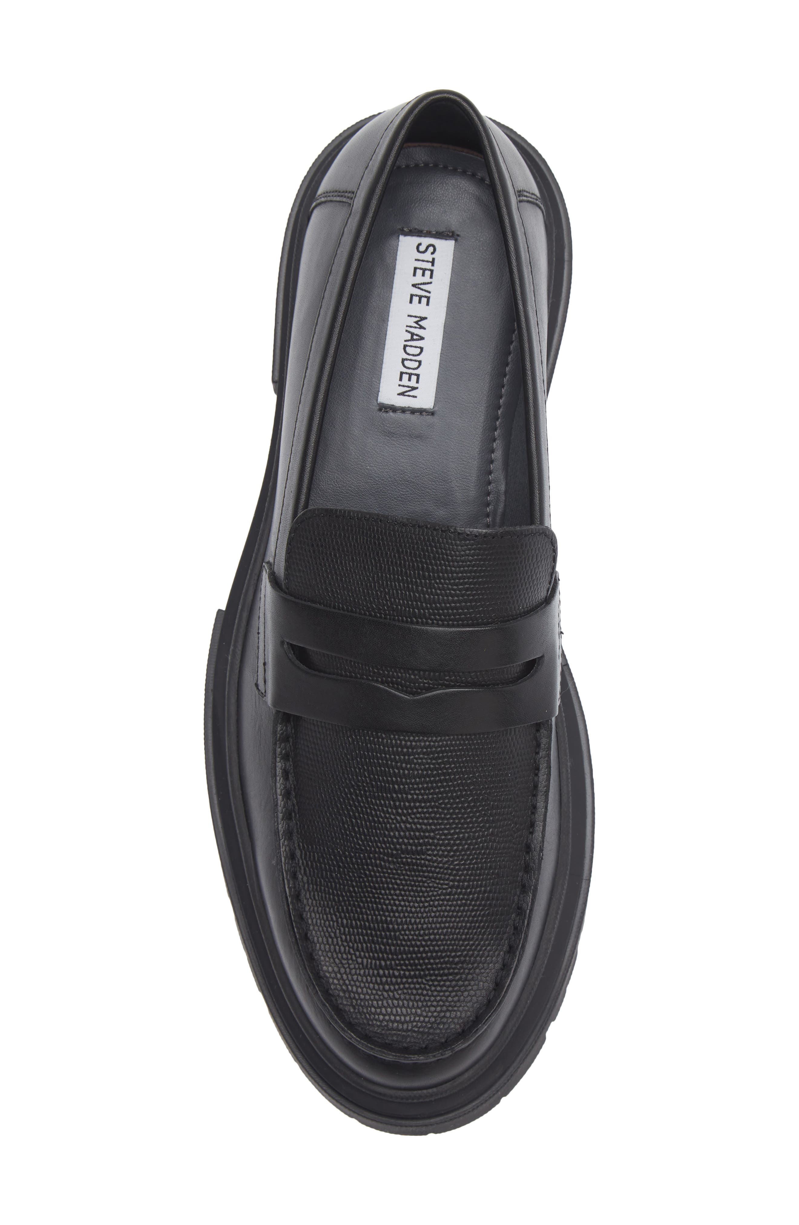 Zevon Penny Loafer, Alternate, color, BLACK LEATHER