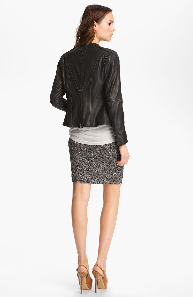 Haute Hippie Zip Front Leather Blazer, Alternate, color,