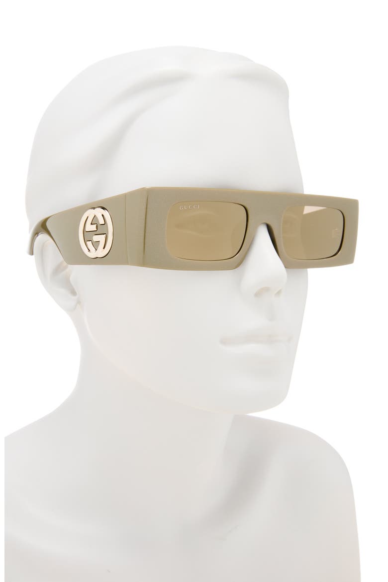 49mm Polarized Wrap Sunglasses, Alternate, color, GREEN GREEN BROWN