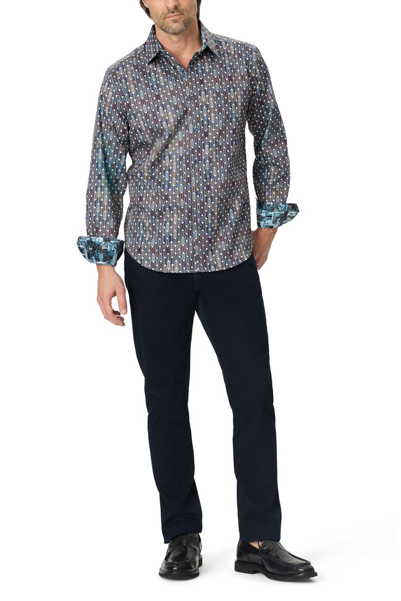 Missing Links Button-Up Shirt, Alternate, color, NAVY