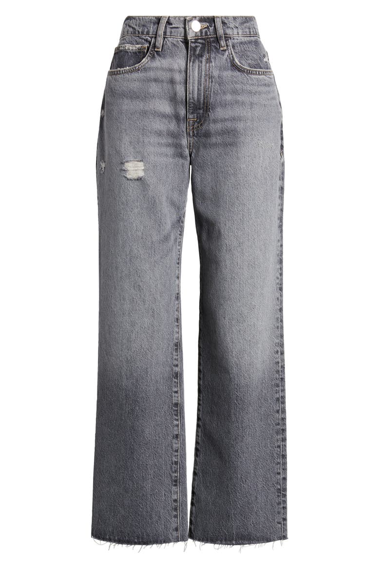 Le Jane Raw Hem High Waist Ankle Wide Leg Jeans, Alternate, color, ZURICH