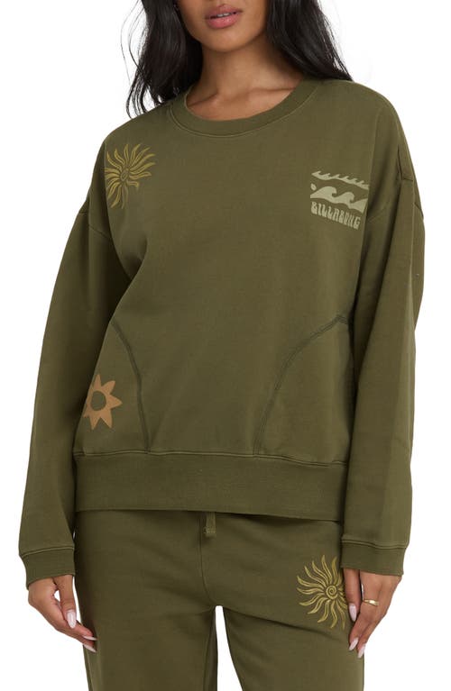 Billabong Sightseer Fleece Graphic Sweatshirt In Brown