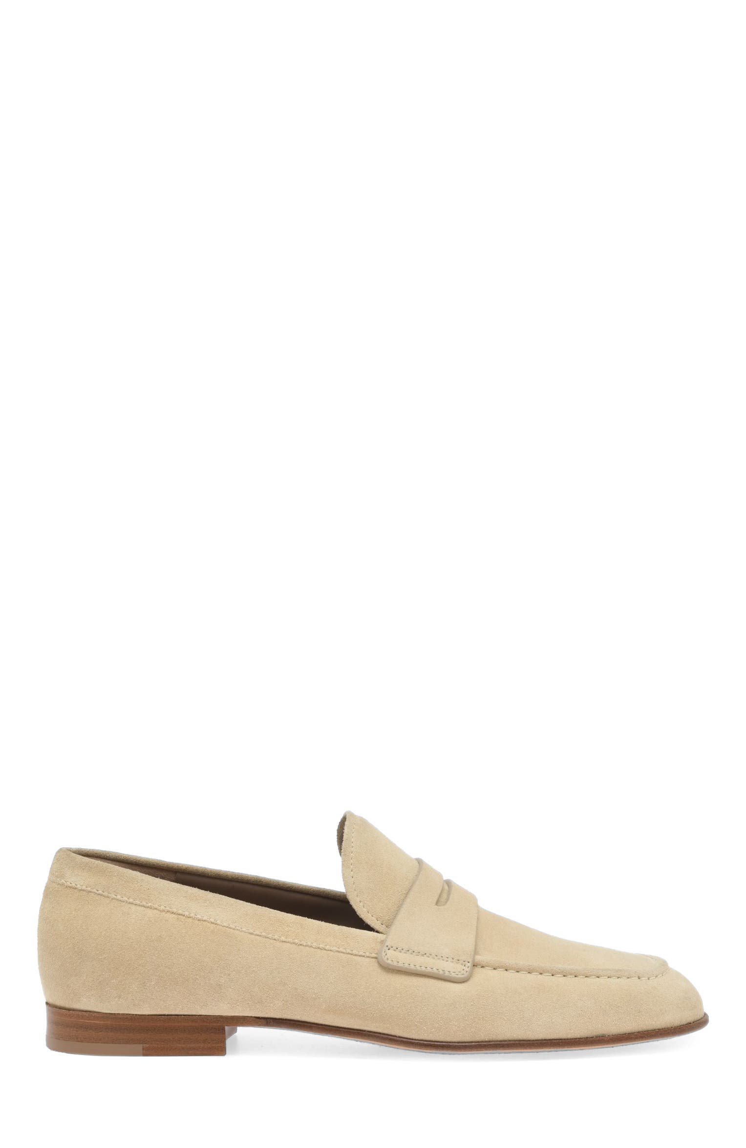 Gianvito Rossi Carlo Mocassin, Main, color, Brown Suede Leather