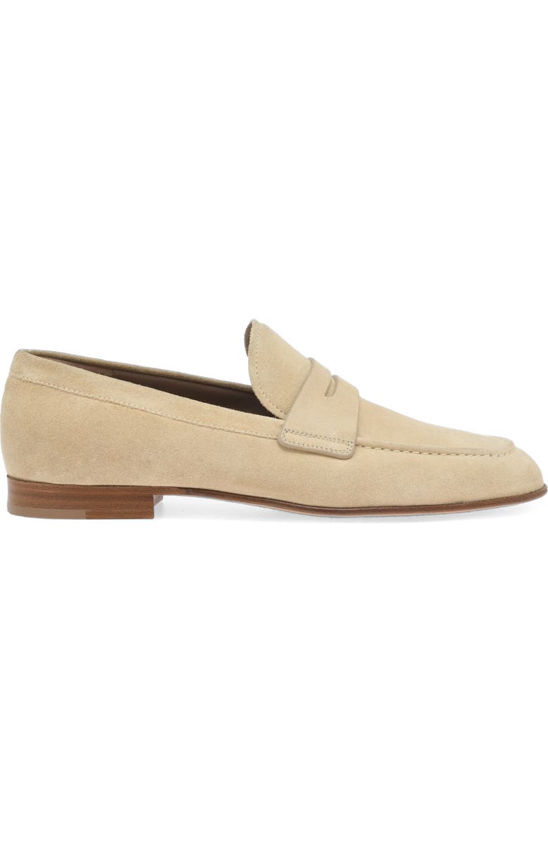 Gianvito Rossi Carlo Mocassin, Main, color, Brown Suede Leather