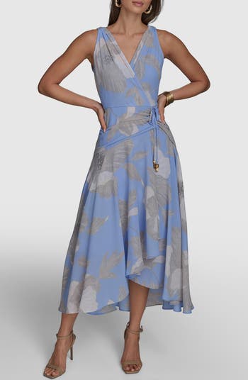 Donna Karan New York Faux Wrap Midi Dress | Nordstrom