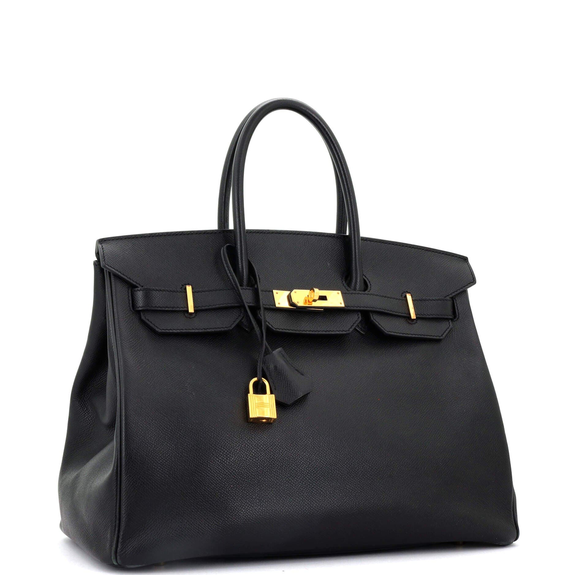Pre-Owned Hermes Birkin Handbag Black Epsom with Gold Hardware 35, Alternate, color, 