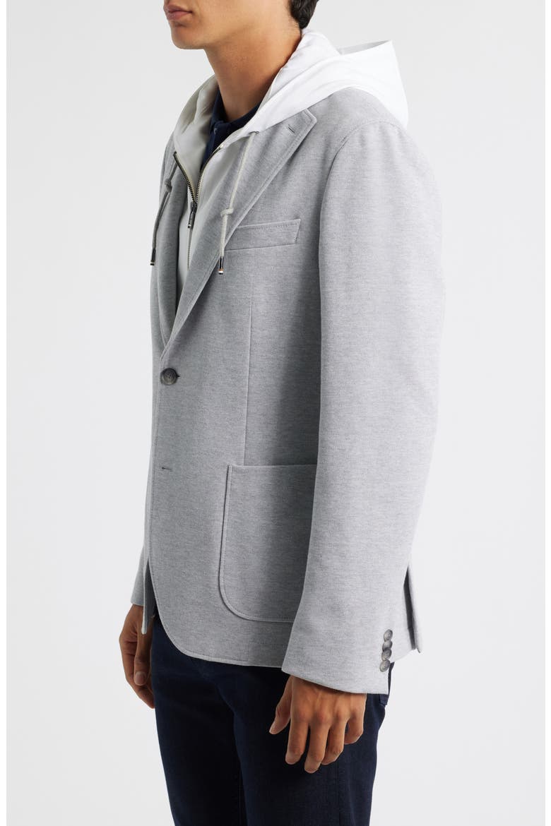 Hanry Slim Fit Cotton Blend Sport Coat with Removable Hoodie Bib, Alternate, color, OPEN GREY
