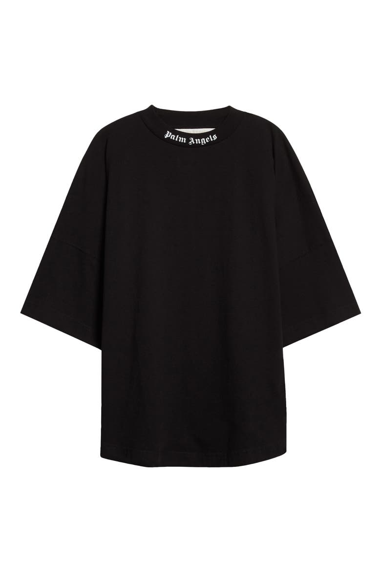 Back Logo Oversize Cotton Graphic Tee, Alternate, color, BLACK WHITE