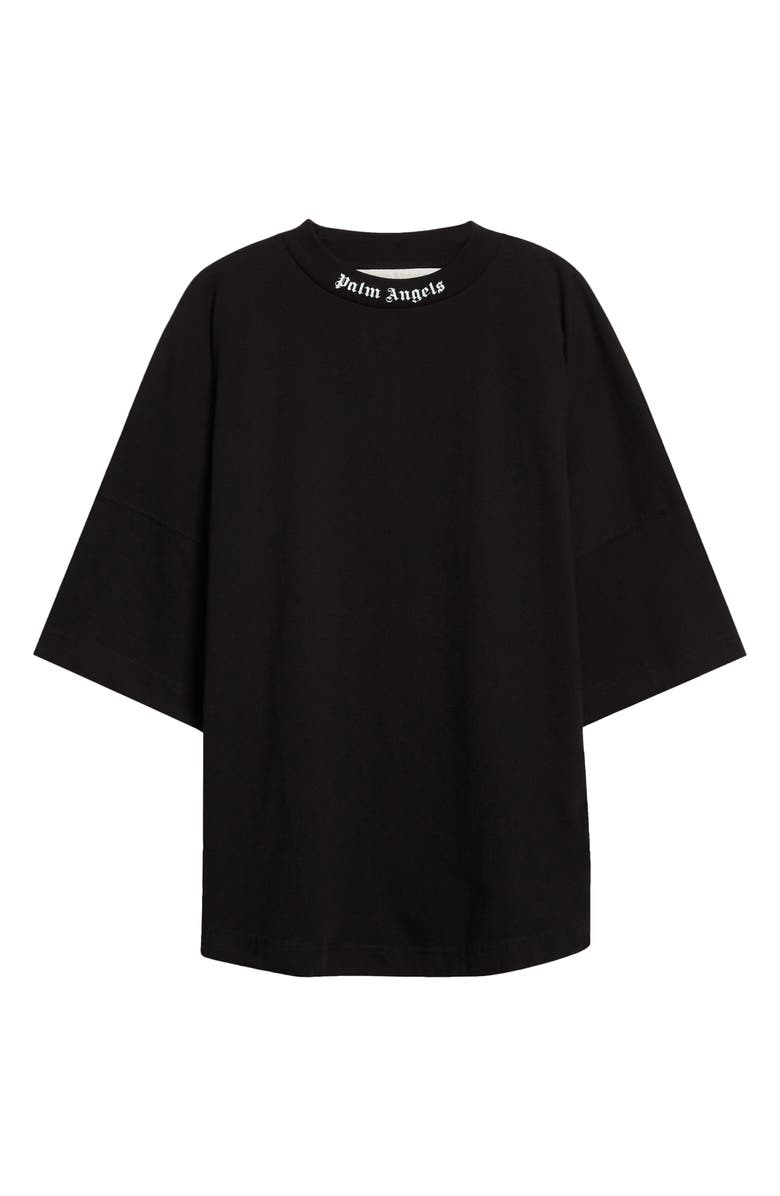 Palm Angels Back Logo Oversize Cotton Graphic Tee, Alternate, color, Black White