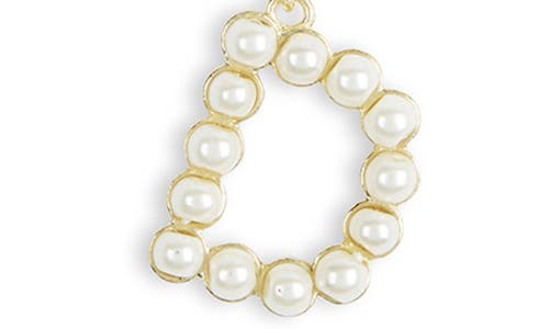 Meshmerise Imitation Pearl Initial Pendant Necklace In Gold