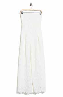 Rebecca Strapless Lace Wide Leg Jumpsuit