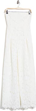 Simkhai Rebecca Strapless Lace Wide Leg Jumpsuit