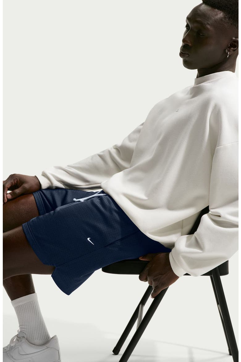 Standard Issue 5-Inch Practice Mesh Basketball Shorts, Alternate, color, MIDNIGHT NAVY/ PALE IVORY