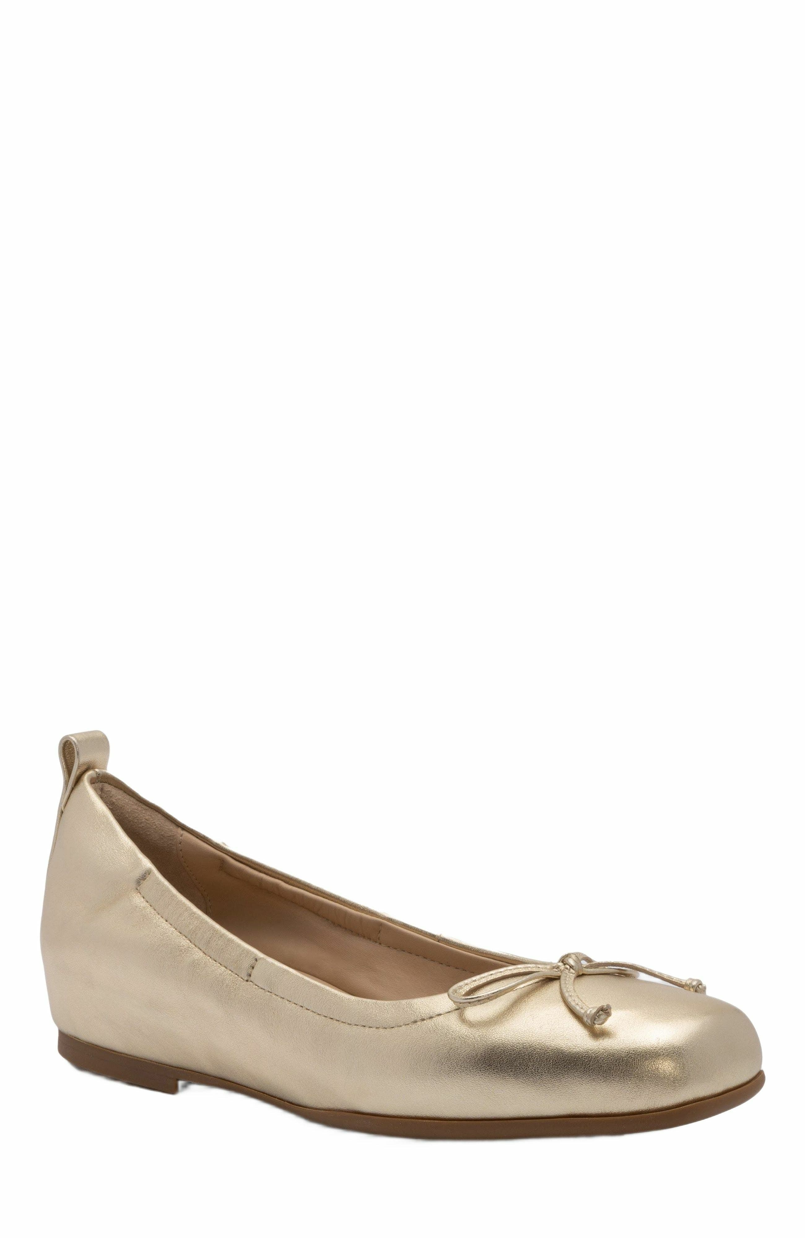 ABEO Cadence Bow Ballet Flat, Main, color, Light Gold - Regular