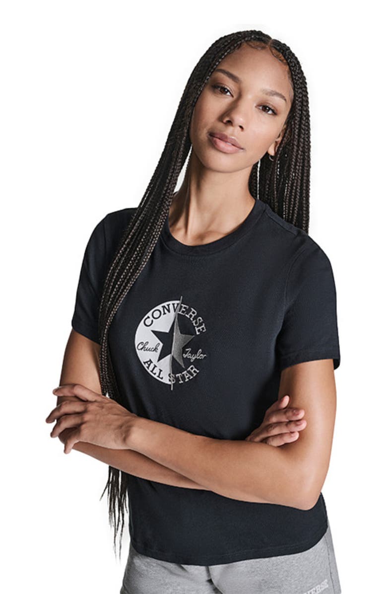 Converse Half & Half T-Shirt, Alternate, color, Converse Black