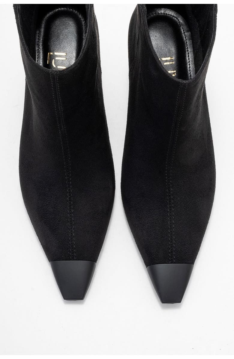 Prologue Shoes Rassel Pointed Toe Boot, Alternate, color, Black Suede Faux Leather