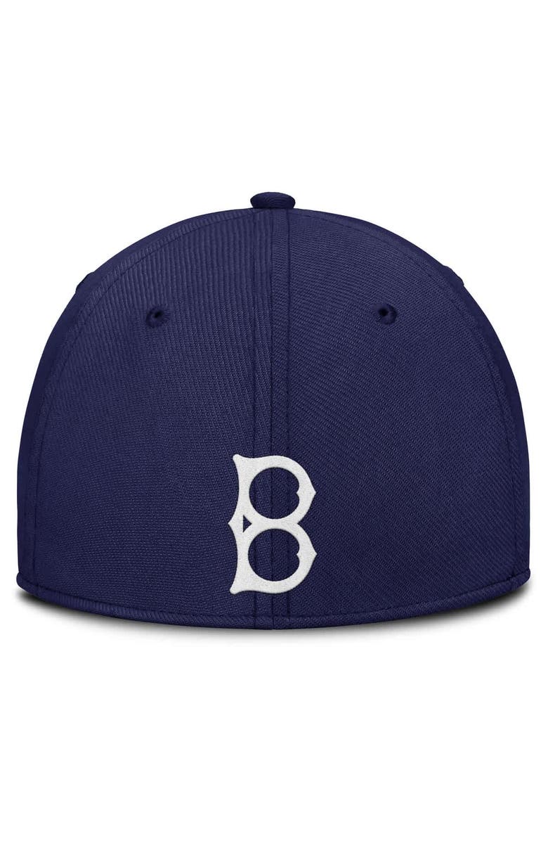 Nike Men's Nike Gray/Navy Brooklyn Dodgers Rise Swoosh Performance Flex Hat, Alternate, color, Gray