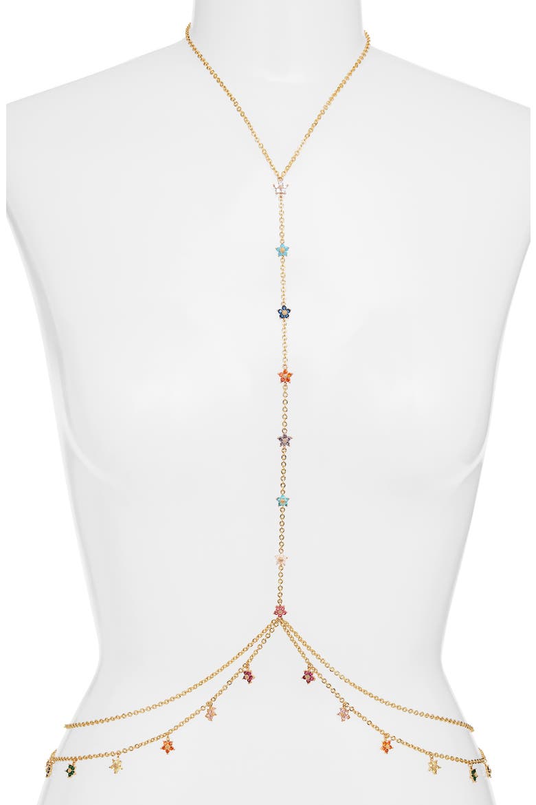 Twinkle Flower Body Chain, Main, color, GOLD/ MULTI