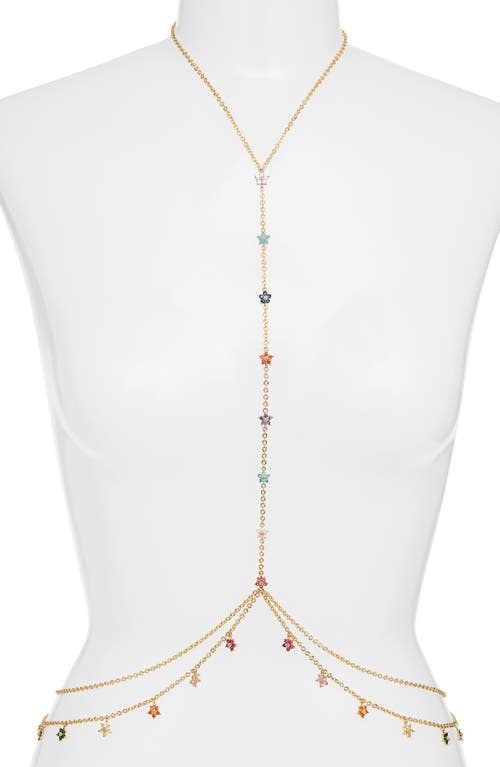 Vidakush Twinkle Flower Body Chain In Gold/multi