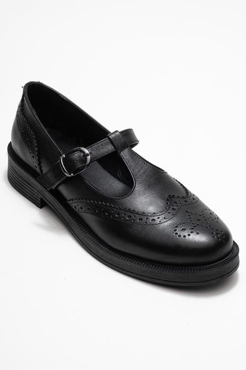 Forever & Always Shoes Janney Leather Strap Loafers In Black