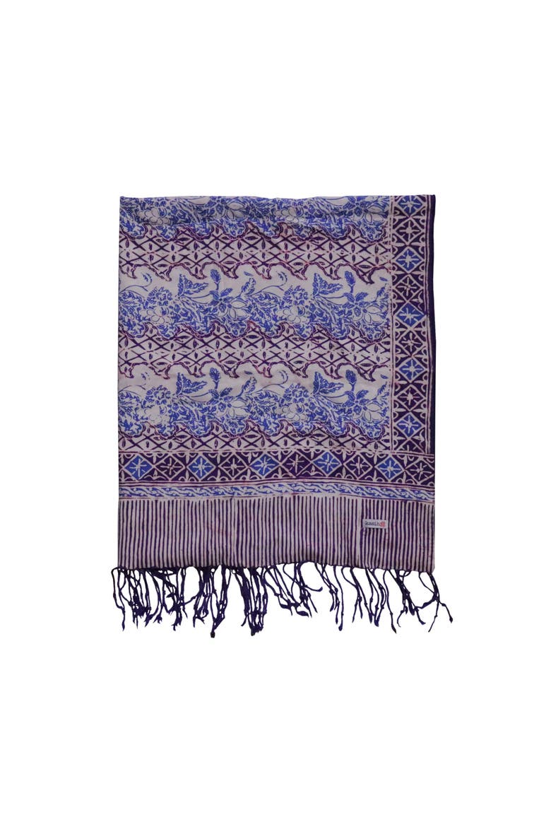 Handmade Batik Scarf, Alternate, color, Navy Blue