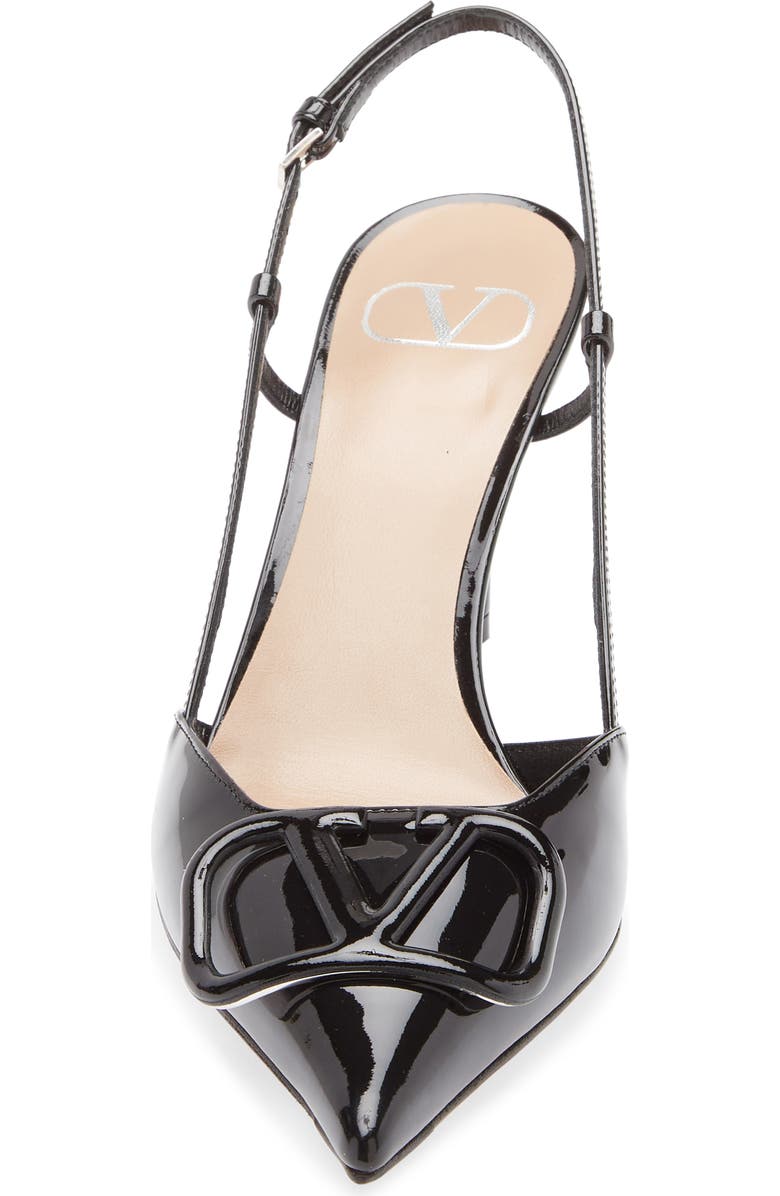 Valentino Garavani VLOGO Pointed Toe Slingback Pump, Alternate, color, Black